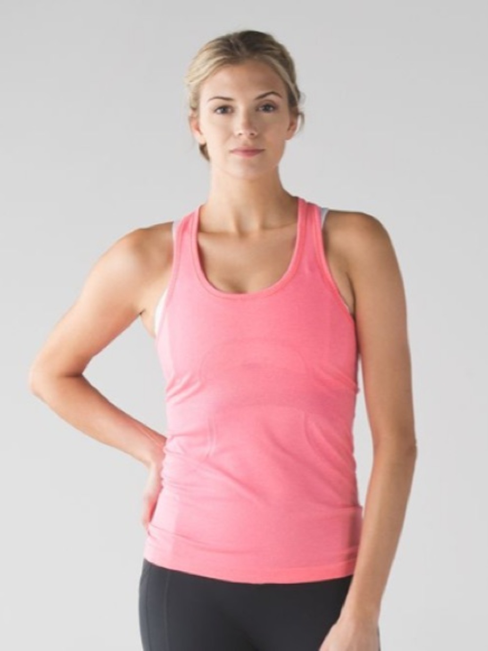 Lululemon Swiftly Tech Racerback Tank - Heathered Flash Light/Pink/Coral Size 4